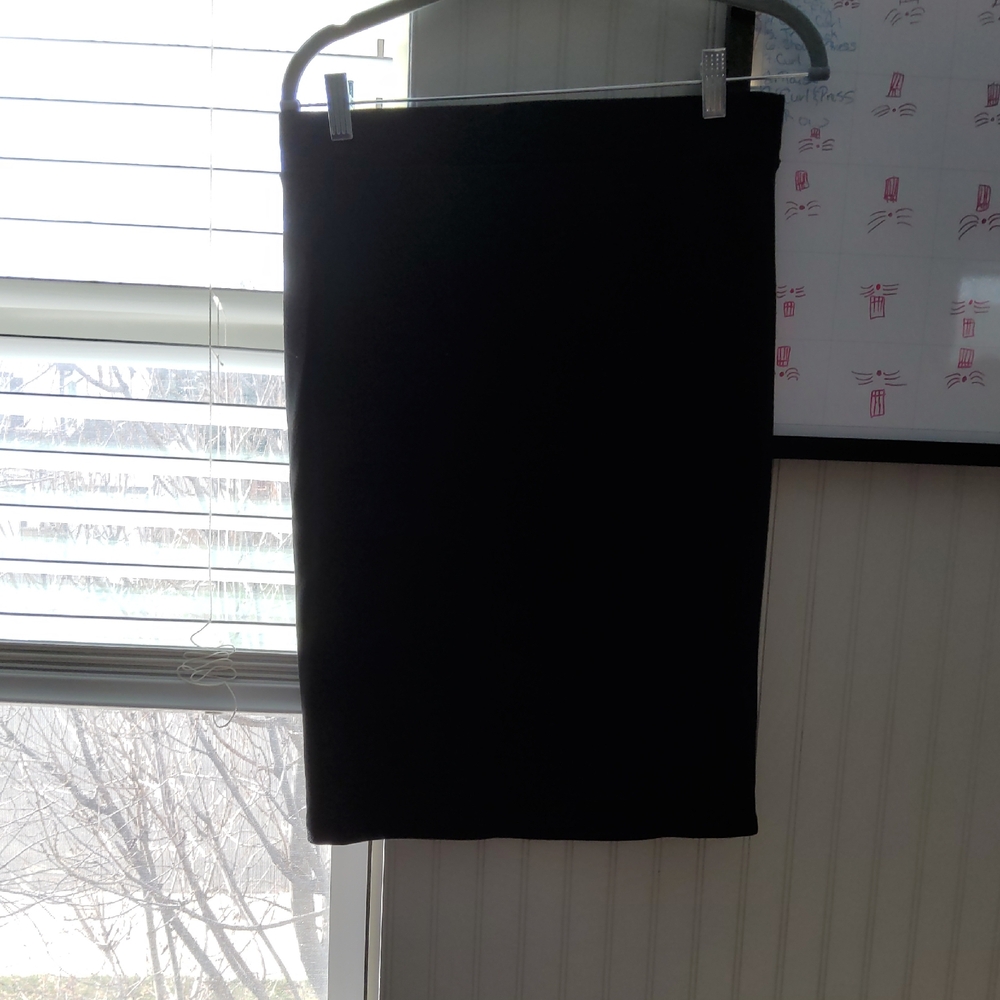 Iris Elegant Black Pencil Skirt